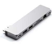 SATECHI 8 en 1 Hub Dual USB C Pro Max USB4 à 40Gbps, PD 96W, HDMI 4K@60Hz, USB-C/USB-A 5Gbps, SD/MicroSD, Ethernet et Jack Audio pour MacBook Air & Pro M5 M4 et Plus - Argent