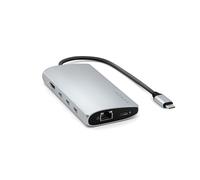 SATECHI 8 en 1 Hub USB C V3 avec HDMI 8K@30Hz ou 4K@120Hz, Charge PD 100W, Ethernet, 4X Ports USB-C à 10Gbps et Lecteur de Carte SD UHS-II pour MacBook Air & Pro, PC Portable et Plus - Argent