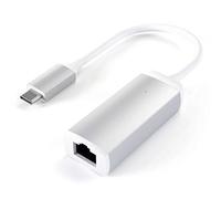 SATECHI Adaptateur Ethernet USB C en Aluminium - Connexion Gigabit 10/100/1000 Mbps, Design Compact Plug-and-Play, pour MacBook, Windows et Appareils avec Port Type-C - Argent