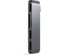SATECHI Adaptateur Hub Combo en Aluminium USB 3.0 3-en-1 Type-C - 3 Ports USB 3.0 Et Lecteur De Cartes Micro/SD - pour Macbook Pro/Air M2/M1, iPad Pro/Air M2/M1, Mac Mini M2, iMac M1 (Gris Sideral)