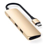 Satechi Aluminium Type-C Slim Mullti-Port Adapter 4K Gold USB-C 4 in 1
