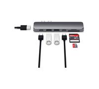 SATECHI Hub USB C Pro 7 en 1 avec Charge PD 87W, HDMI 4K@60Hz, USB-C Données 40Gbps, 2 USB 3.0, Lecteur de Cartes SD/MicroSD pour MacBook Air & Pro, iPad Air & Pro et Plus - Gris Sidéral