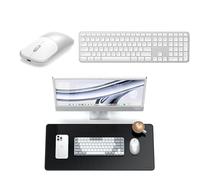 Satechi Bundle Clavier sans Fil Slim EX3 Format Complet QWERTY US Argent avec Tapis de Bureau XXL Noir 68 × 32 cm et Souris sans Fil Slim EX Argent