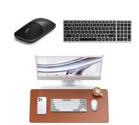 Satechi Bundle Clavier sans Fil Slim X2 avec Pavé Numerique Retroeclaire QWERTY US (Gris Sideral) Tapis de Bureau XXL 68 x 31.5 cm PU Noir et Souris sans Fil Slim EX Noire