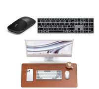 Satechi Bundle Clavier sans Fil Slim X3 avec Pavé Numerique Retroeclaire QWERTY US (Gris Sideral) Tapis de Bureau XXL 68 x 31.5 cm PU Noir et Souris sans Fil Slim EX Noire