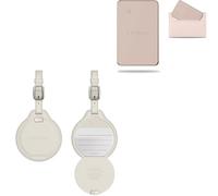SATECHI Bundle FindAll Traceur GPS pour Bagage avec Apple Find My Recharge sans Fil Alerte Sonore Puissante (Beige) et FindAll Wallet Tracker Carte (Rose)