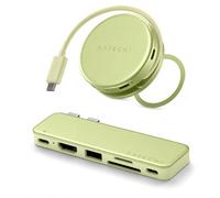 SATECHI Bundle Hub USB-C OntheGo 5 en 1 et Hub USB-C Snap 6 en 2 (Jaune Agrume) Bundle
