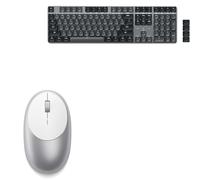 Satechi Bundle Souris sans Fil M1 Bluetooth, 1200 DPI Rechargeable USB-C et Clavier Mécanique SM3 avec 108 Touches et Rétroéclairé (QWERTY US Gris Foncé)