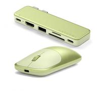 Satechi Bundle Souris sans Fil Slim EX et Hub USB-C Snap 6 en 2 (Jaune Agrume) Bundle