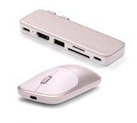 Satechi Bundle Souris sans Fil Slim EX et Hub USB-C Snap 6 en 2 (Rose Poudré) Bundle