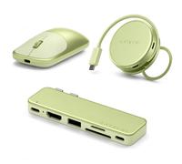 Satechi Bundle Souris sans Fil Slim EX, Hub USB-C OntheGo 5 en 1 et Hub USB-C Snap 6 en 2 (Jaune Agrume) Bundle
