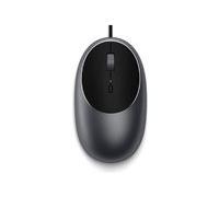 Satechi Souris Filaire C1 en Aluminium, Souris USB C Optique, Câble 1,5 m, DPI Ajustable, Élégante et Ergonomique pour MacBook Air/Pro/Neo, PC Portable, iPad et Plus - Gris Sidéral