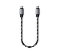 Satechi Câble de Charge USB-C vers USB-C 100W, 25 cm, Transfert de Données 480 Mbps, Nylon Tressé Résistant, Compatible Appareils USB-C, MacBook, iPhone, Galaxy, iPad, PC Portables et plus