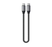 Satechi Câble USB-C vers USB-C 4.0, Charge PD 100W, Résolution 8K à 60Hz, 4K à 120Hz et Transfert de Données 40Gbps, Compatible avec les Séries iPhone 16/15 et Appareils avec Connexion Type-C (25 cm)