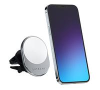 Satechi Chargeur de Voiture Magnétique 7,5W avec Technologie Qi, Support Grille d’Aération, Chargeur sans Fil Compatible avec Les Séries iPhone de 16 à 12 (Charge MagSafe)