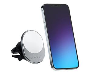 SATECHI Chargeur de Voiture Magnétique 7,5W avec Technologie Qi, Support pour Grille d’Aération, Chargeur sans Fil Compatible avec Tous Les iPhone 17 16 15 à 12 (Charge MagSafe)