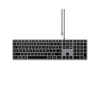 Satechi Clavier avec Câble Slim W3 Rétroéclairé, QWERTY US, Clavier Lumineux USB-C avec Pavé Numérique pour MacBook, PC Portable et Plus (Gris Sidéral, Distribution Américaine)
