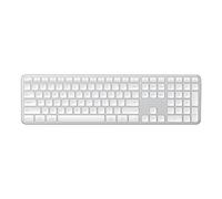 Satechi Clavier sans Fil Slim EX3, Distribution , Bluetooth avec Pavé Numérique, Multi-Appareils 4 en 1, Récepteur 2,4 GHz et Rechargeable, pour Mac, Windows et Android - Argent
