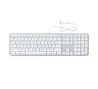 Satechi Clavier Filaire Slim LX3, QWERTY Américain, Format Complet avec Pavé Numérique, USB-C, Touche de Changement d’OS, pour Mac, Windows et Android (Argent)