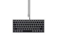 Satechi Clavier Filaire Slim W1 USB C, Rétroéclairé, QWERTY US | Distribution Américaine, touches rétroéclairées, design fin filaire, pour MacBook, PC Windows et plus