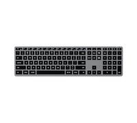 Satechi Clavier sans Fil Slim X3 QWERTY US, Clavier Bluetooth avec Pavé Numérique et Rétroéclairé, Multi-Dispositif pour MacBook Air & Pro M4 M3 et Mini, iPad Air & Pro, iMac et Plus - Gris