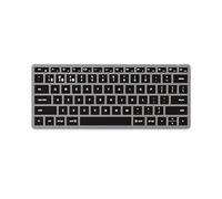 Satechi Clavier sans Fil Slim X1, Disposition QWERTY US, Clavier Bluetooth Rétroéclairé et Rechargeable USB C pour MacBook Air & Pro, PC Portable, iPad et Plus - Gris Sidéral