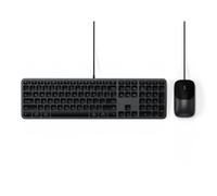 SATECHI Combo Clavier et Souris Filaire Slim CLX3, QWERTY US, Noir Sidéral