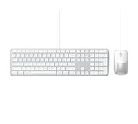 SATECHI Combo Clavier et Souris Filaire Slim CLX3 , USB-C Plug and Play, Idéal pour Bureau, Compatible avec Mac, Windows et Android - Argent
