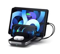 SATECHI Dock5 Station de Charge Multi 5 en 1 avec Charge sans Fil Qi 10 W, 2× USB-C PD 20 W, 2× USB-A 12 W - iPad Air/Pro/Neo, iPhone 17 à 12 Séries, Tablette, AirPods, Apple Watch et Plus