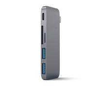 Satechi, Hub Type-C avec 2 ports USB 3.0 et 2 lecteurs de cartes SD/Micro-SD, gris anthracite