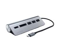 Lecteur de Cartes externe Satechi Type C + Hub USB 3.0 (Gris)