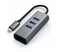 Hub USB - Satechi - HUB USB-C 4 EN 1 - Gris Sidéral - 3 Ports USB - Port Ethernet RJ45