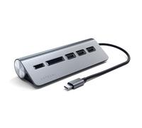 Satechi Hub USB-C ST-TCHCRM 5-en-1 – 3 ports USB-A 5 Gbps, SD/MicroSD, Aluminium – Gris sidéral