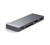 SATECHI 5 en 1 Hub USB C Combo Multiport avec 2X Ports USB-A 3.0, USB-C Données & Charge, Lecteurs Micro/SD, Dongle en Aluminium pour MacBook Air/Pro/Neo et Plus - Gris Sidéral