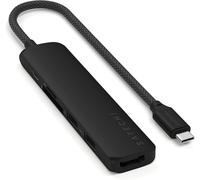 SATECHI Hub USB C 6 en 1 Slim Plus, Adaptateur Multiport avec HDMI 4K@60Hz, Charge PD 100W, 2X Ports de Données USB-A, Lecteur SD/microSD, pour MacBook, Windows et Appareils USB-C ¿ Gris Sidéral