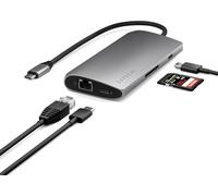 SATECHI Hub USB C 8 en 1 Multiport V2 avec HDMI 4K, Charge PD Jusqu¿à 115W, 3 Ports Données USB-A, Ethernet, Lecteurs Carte SD/MicroSD, pour Laptops, MacBook Pro/Air, iPad, iPhone et Windows ¿ Gris