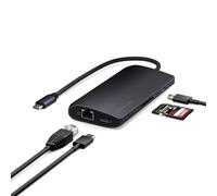 Satechi Adaptateur Multiport USB-C V3, Dongle USB-C 8 en 1 avec HDMI 8K, Charge PD USB-C 85W, 4 Ports de Données USB-C, Ethernet, Lecteur de Carte SD pour Mac, Windows - Minuit