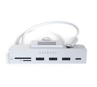 SATECHI Hub USB C à Pince pour iMac 24" M1 2021 et Apple Studio Display avec USB-C Données, 3X USB-A 3.0, Lecteurs Micro/SD - Incompatible iMac 2020 et Modèles Antérieurs - Argent
