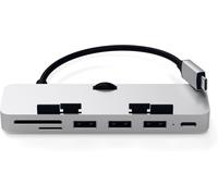 SATECHI Hub USB C À Pince pour iMac avec USB-C Données, 3X USB-A 3.0, Lecteurs Micro/SD pour Apple Studio Display et iMac M1 2021, 24 Pouces, Incompatible iMac 2020 et Modèles Antérieurs - Bleu