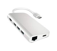 SATECHI Hub USB C Adaptateur Multiport en Aluminium, HDMI 4K @ 60Hz, Charge Pass-Through 49W, Ethernet, Lecteurs SD/MicroSD, 3X USB 3.0, pour MacBook Pro/Air, iPad, Mac Mini, iMac - Argent