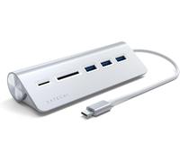 SATECHI Hub USB C Combo pour Bureau en Aluminium, Adaptateur Multiprises avec 3 Ports USB A 3.0 et Lecteurs de Cartes Micro/SD, pour MacBook, Windows et Appareils Compatibles Type C ¿ Gris Sideralç