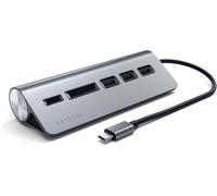 SATECHI Hub USB C Combo pour Bureau en Aluminium, Adaptateur Multiprises avec 3 Ports USB A 3.0 et Lecteurs de Cartes Micro/SD, pour MacBook, Windows et Appareils Compatibles Type C ¿ Gris Sideralç