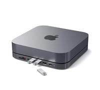Satechi Hub USB‑C 7-en-1 Mac Mini M2/M1, 3x USB‑A, USB‑C 5Gb/s, Micro/SD, Jack 3,5 mm, Gris Sidéral