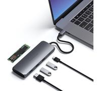 SATECHI Hub USB C Multiport avec Boîtier SSD M.2 SATA, HDMI 4K à 60Hz, Charge USB-C PD 100W, Ports USB-A 3.1, pour MacBook, iPad et Windows ¿ Noir