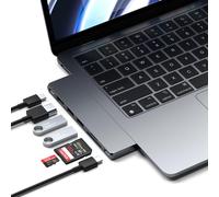 SATECHI Hub USB C Pro Slim 7 en 1, USB4 Jusqu¿à 6K 60Hz, Charge PD 100W, Transfert de Données Rapide, USB 3.2 Gen 2, HDMI 4K, Lecteurs Carte SD/MicroSD, pour MacBook Pro/Air M4 à M1 ¿ Minuit