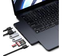 SATECHI Hub USB C Pro Slim 7 en 1, USB4 Jusqu¿à 6K 60Hz, Charge PD 100W, Transfert de Données Rapide, USB 3.2 Gen 2, HDMI 4K, Lecteurs Carte SD/MicroSD, pour MacBook Pro/Air M4 à M1 ¿ Minuit