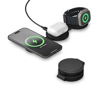 Satechi Chargeur sans fil 3-en-1 OnTheGo – Qi2 15W pour iPhone, Apple Watch, AirPods – Noir