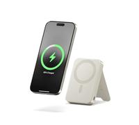 SATECHI OntheGo™ Batterie Externe MagSafe 10000mAh avec Support Pliable, Qi2 à Charge Rapide 15W Compact pour iPhone, Android - Beige