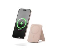 Batterie Externe Magnétique 5000mAh MagSafe & Qi2 avec Support Intégré Rose