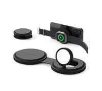 SATECHI OntheGo™ Chargeur Induction 2-en-1 Pliable, Station de Charge Rapide Qi2 15W pour iPhone, 5W pour Apple Watch, Chargeur sans Fil Magnétique Idéal pour Voyage - Noir
